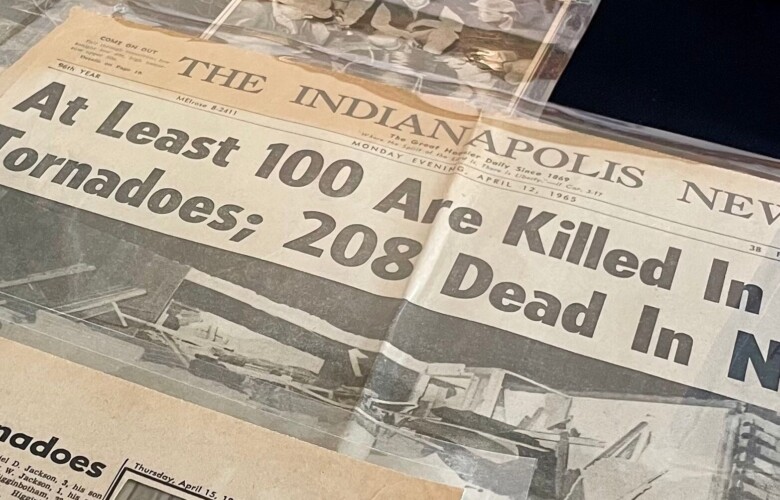 Newspaper headline that says 